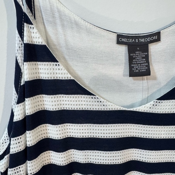 (Sizes S, L, XL) Navy & White Striped Maxi Dress - Picture 6 of 6